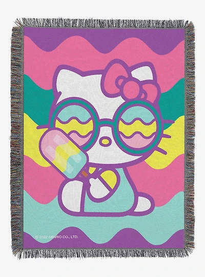 Hello Kitty Cool Kitty Woven Tapestry Throw Blanket