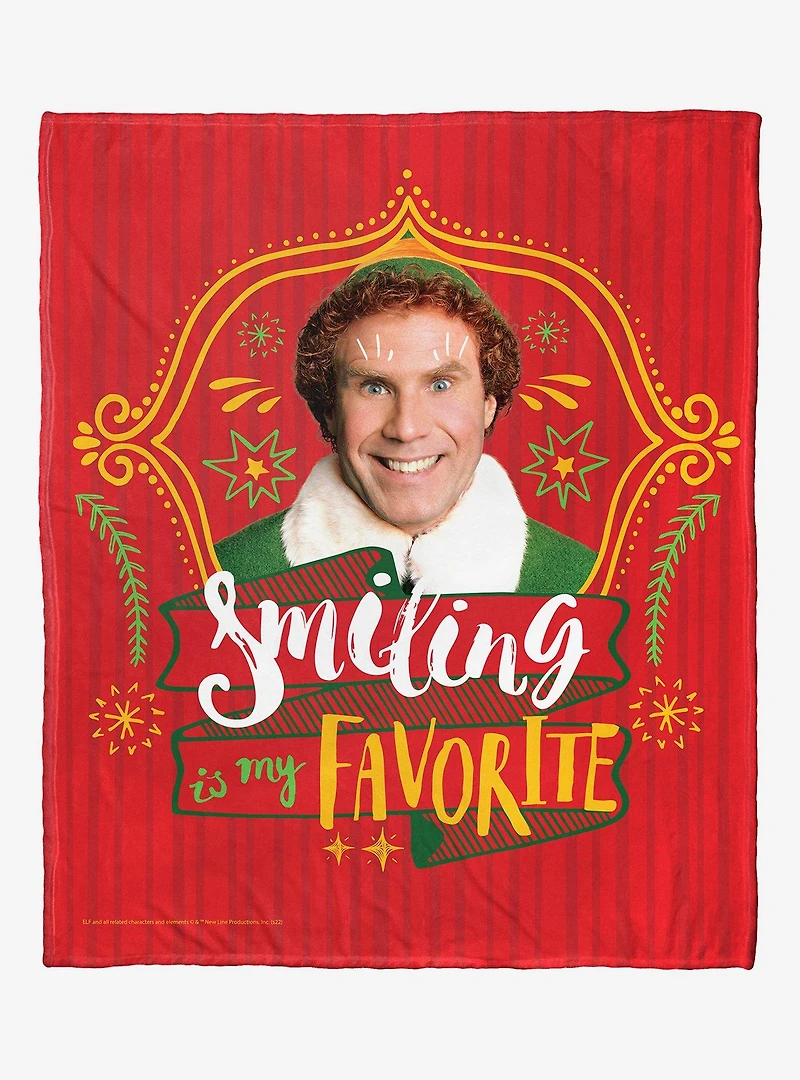 Elf Smiling Is My Favorite Throw Blanket