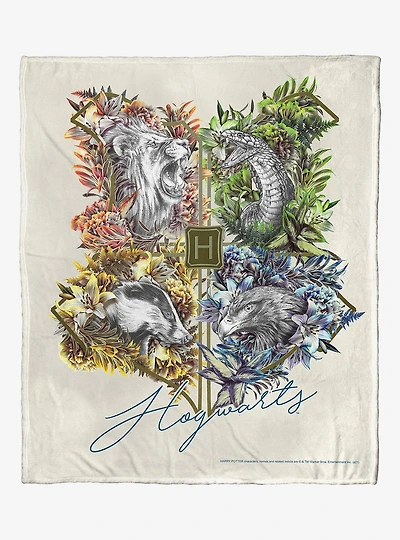 Harry Potter Houses Together Throw Blanket