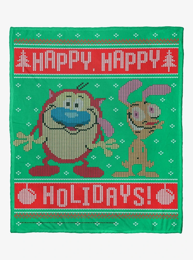 The Ren & Stimpy Happy Happy Holidays Blanket