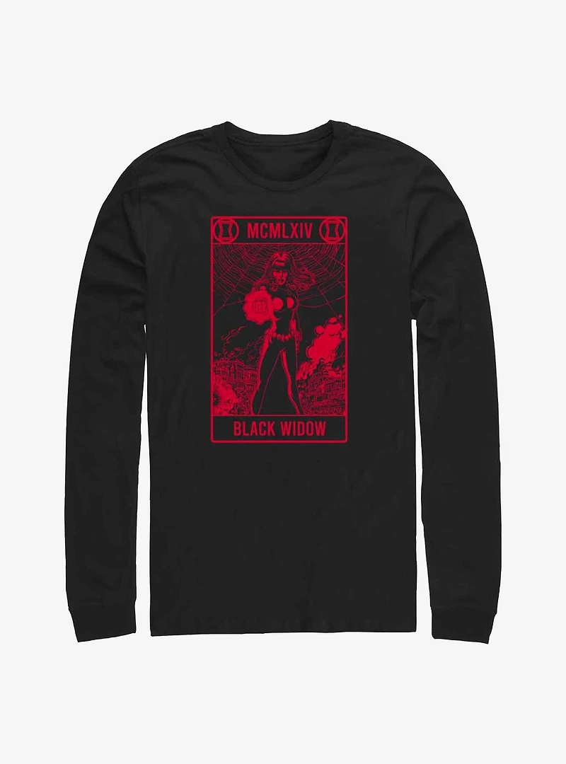 Marvel Black Widow Tarot Card Long-Sleeve T-Shirt