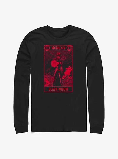 Marvel Black Widow Tarot Card Long-Sleeve T-Shirt