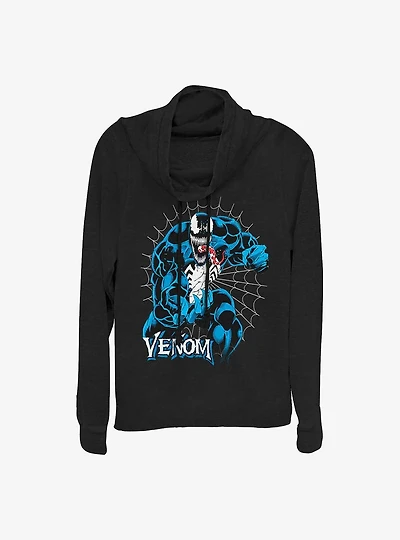 Marvel Venom Tangled Web Cowl Neck Long-Sleeve Top