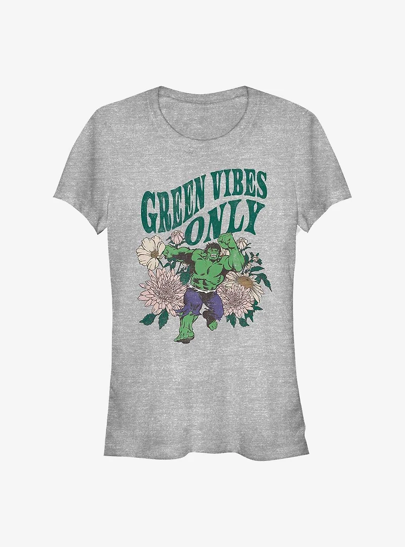 Marvel Hulk Green Vibes Only Girls T-Shirt