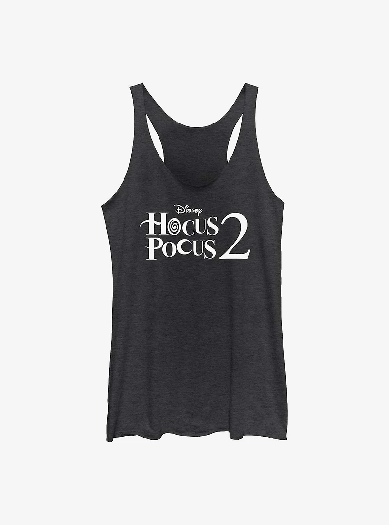 Disney Hocus Pocus 2 Stacked Logo Girls Raw Edge Tank