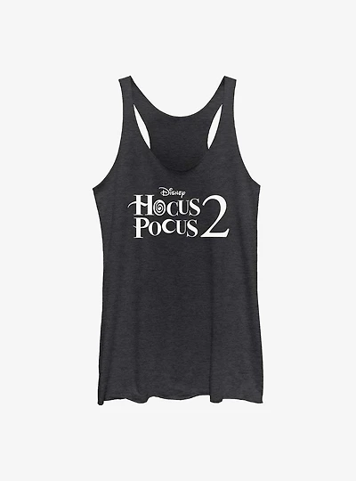Disney Hocus Pocus 2 Stacked Logo Girls Raw Edge Tank