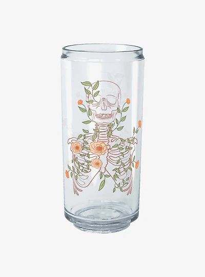 Hot Topic Skeleton Flowers Lineart Can Cup
