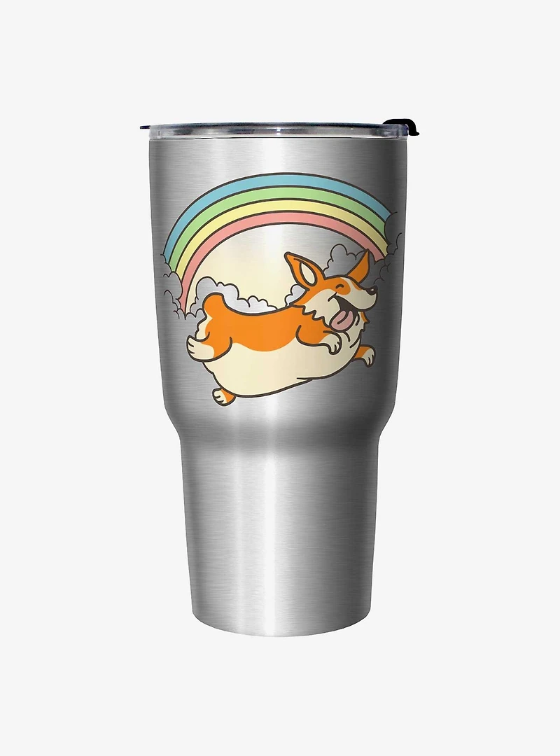 Corgi Rainbow Jump Travel Mug