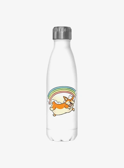 Corgi Rainbow Jump Water Bottle