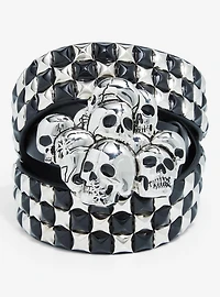 Skull Buckle Pyramid Stud Belt