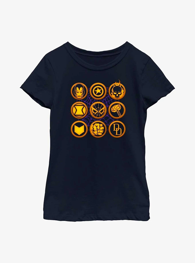 Marvel Avengers Hero Icons Youth Girls T-Shirt
