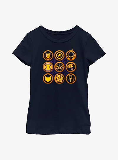 Marvel Avengers Hero Icons Youth Girls T-Shirt