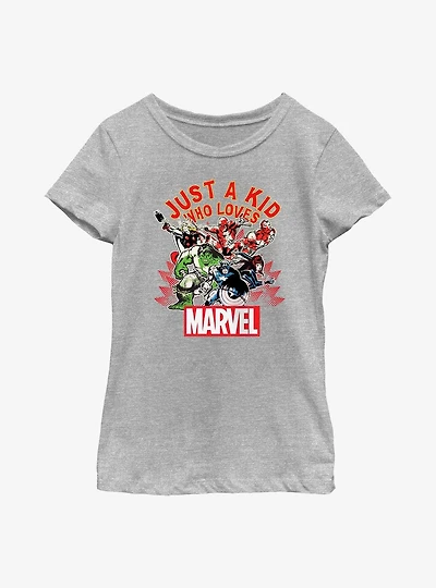 Marvel Avengers Just A Kid Who Loves Youth Girls T-Shirt