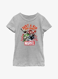 Marvel Avengers Just A Kid Who Loves Youth Girls T-Shirt