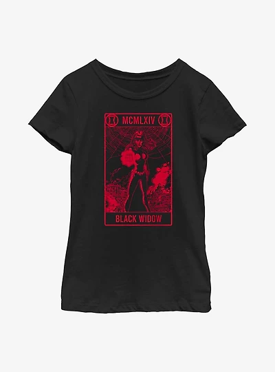 Marvel Black Widow Tarot Card Youth Girls T-Shirt