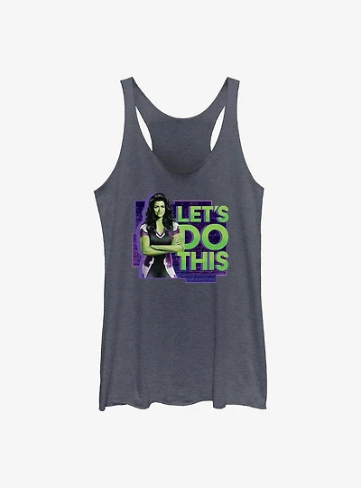 Marvel She-Hulk Let's Do This Badge Girls Raw Edge Tank
