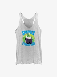 Marvel She-Hulk Spandex Is Your Best Friend Girls Raw Edge Tank