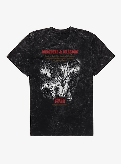 Dungeons & Dragons Monsters And Treasure Book Mineral Wash T-Shirt