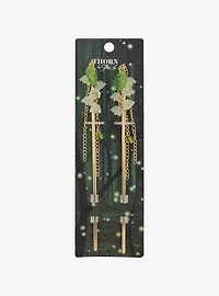 Thorn & Fable Dangling Flower Leaf Hair Stick Set