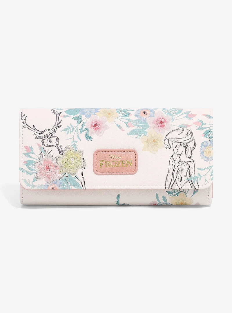 Disney Frozen Floral Sketch Portraits Wallet - BoxLunch Exclusive