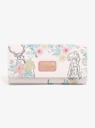 Disney Frozen Floral Sketch Portraits Wallet - BoxLunch Exclusive