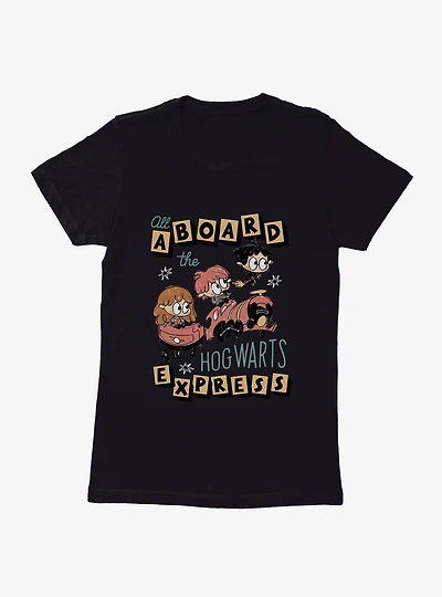 Harry Potter All Aboard Hogwarts Express Womens T-Shirt