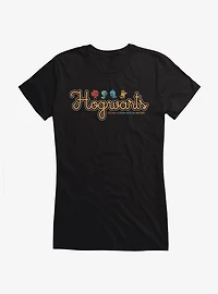 Harry Potter Hogwarts House Cursive Logo Girls T-Shirt