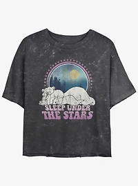 Disney Brother Bear Sleep Under The Stars Mineral Wash Girls Crop T-Shirt