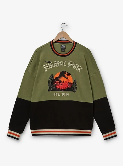 Jurassic Park Floral Logo Panel Crewneck - BoxLunch Exclusive