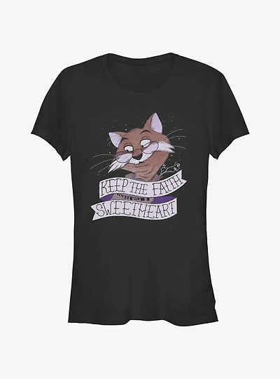 Disney The Rescuers Down Under Rufus Cat Keep Faith Sweetheart Girls T-Shirt