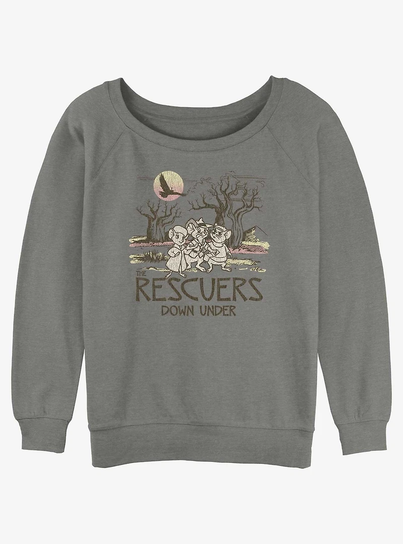 Disney The Rescuers Down Under Destination Rescue Girls Slouchy Sweatshirt