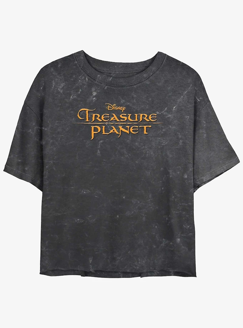Disney Treasure Planet Logo Mineral Wash Girls Crop T-Shirt