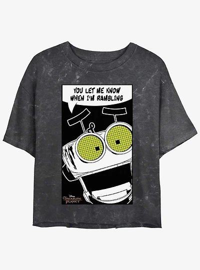 Disney Treasure Planet B.E.N. Rambling Poster Mineral Wash Girls Crop T-Shirt