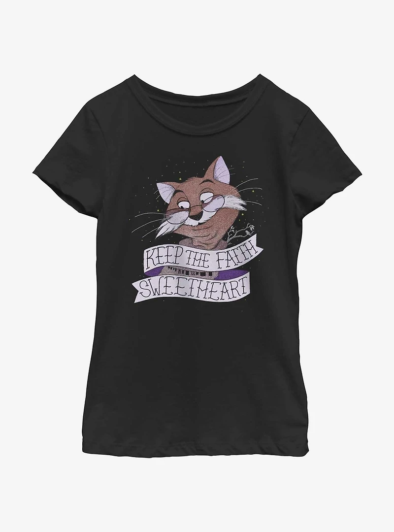 Disney The Rescuers Down Under Rufus Cat Keep Faith Sweetheart Youth Girls T-Shirt