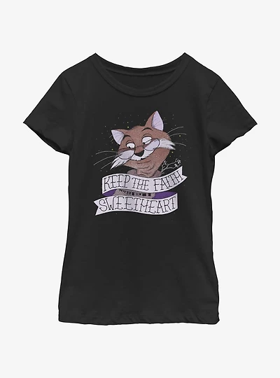 Disney The Rescuers Down Under Rufus Cat Keep Faith Sweetheart Youth Girls T-Shirt
