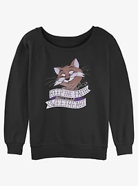Disney The Rescuers Down Under Rufus Cat Keep Faith Sweetheart Womens Slouchy Sweatshirt