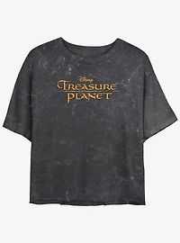 Disney Treasure Planet Logo Mineral Wash Womens Crop T-Shirt