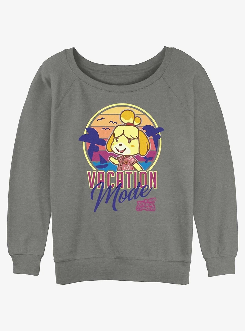 Animal Crossing Isabelle Vacation Mode Girls Slouchy Sweatshirt