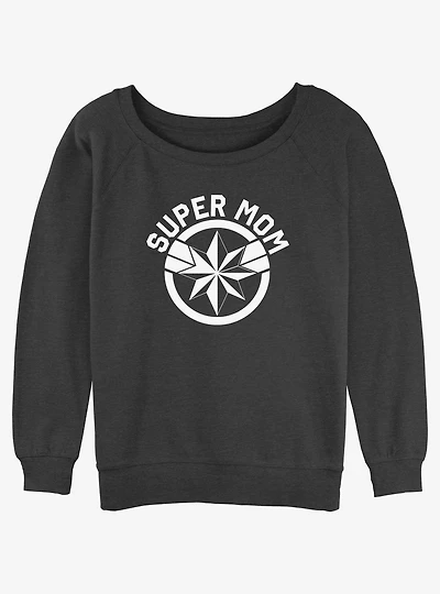Marvel Avengers Super Mom Captain Logo Girls Slouchy Sweatshirt