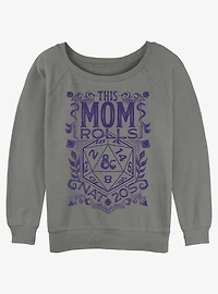 Dungeons & Dragons This Mom Rolls Nat 20's Girls Slouchy Sweatshirt
