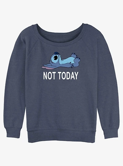 Disney Lilo & Stitch Not Today Girls Slouchy Sweatshirt