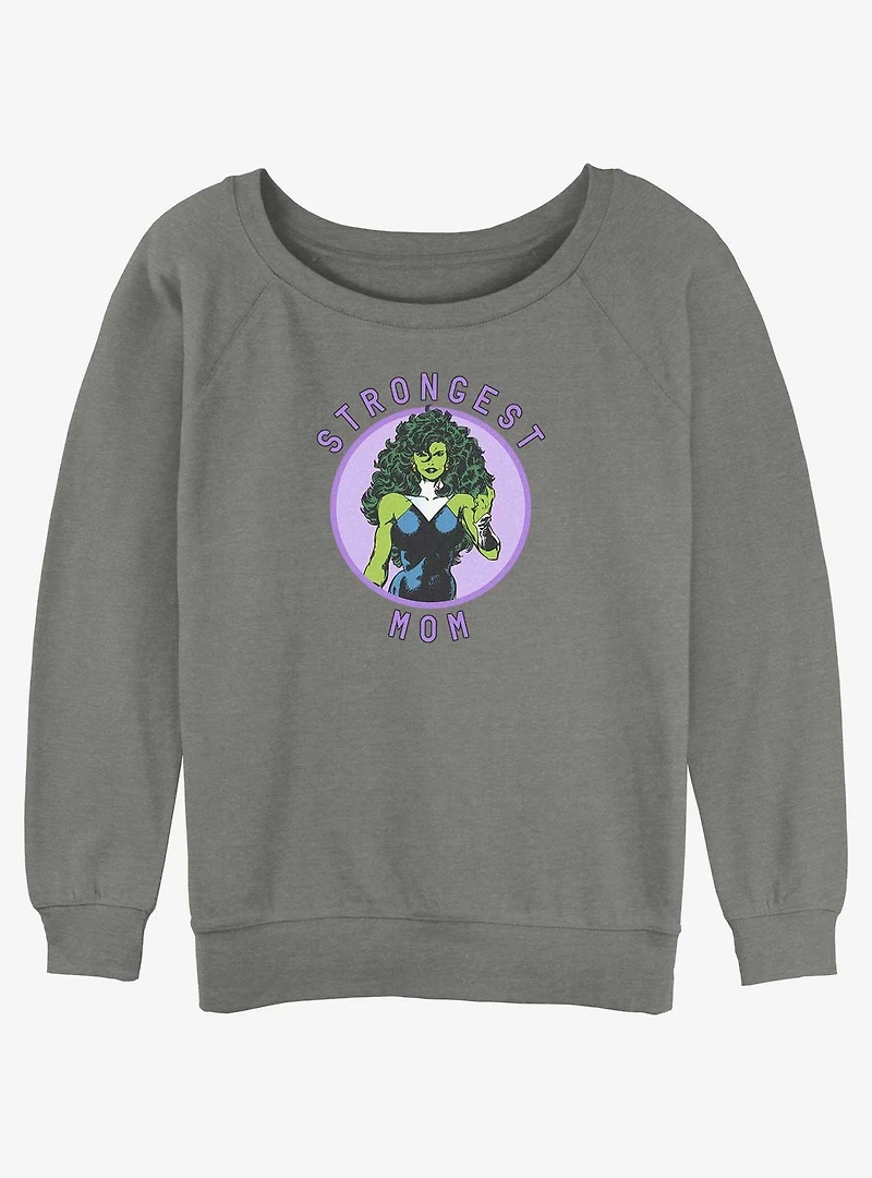 Marvel She-Hulk Strongest Mom Girls Slouchy Sweatshirt