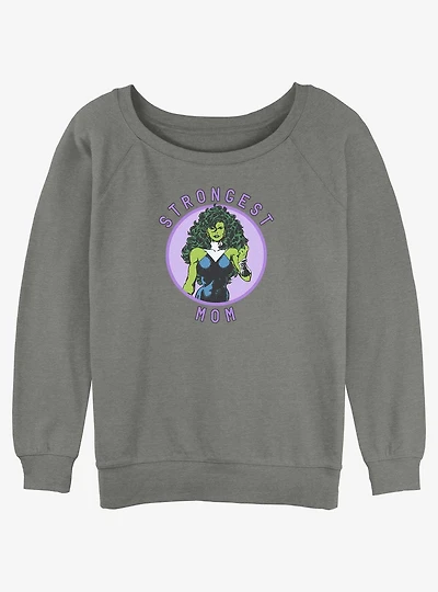 Marvel She-Hulk Strongest Mom Girls Slouchy Sweatshirt