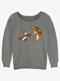 Disney Chip 'n' Dale Acorn Chase Womens Slouchy Sweatshirt