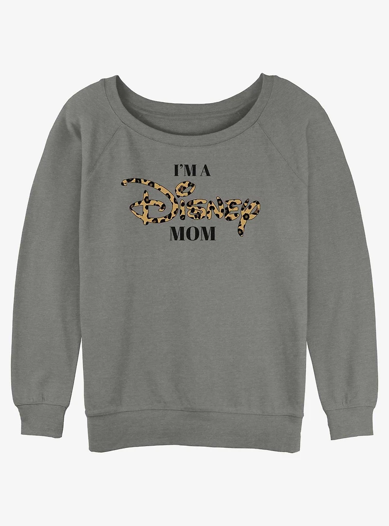 Disney Channel Leopard Print I'm A Mom Womens Slouchy Sweatshirt
