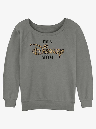 Disney Channel Leopard Print I'm A Mom Womens Slouchy Sweatshirt