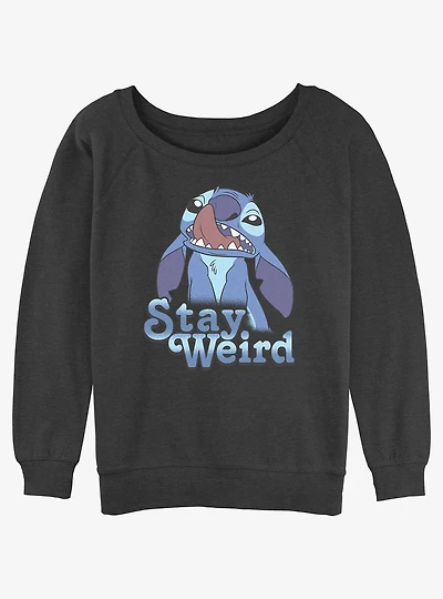 Disney Lilo & Stitch Stay Weird Womens Slouchy Sweatshirt