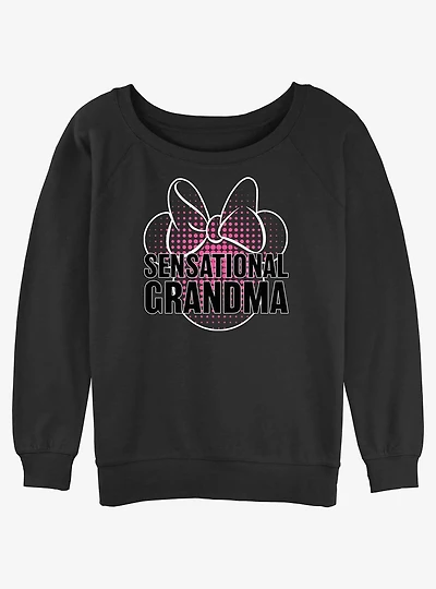 Disney Mickey Mouse Sensational Grandma Womens Slouchy Sweatshirt