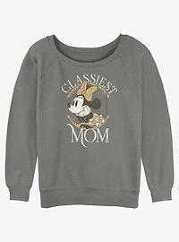 Disney Minnie Mouse Classiest Mom Womens Slouchy Sweatshirt