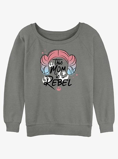 Disney Star Wars Leia Rebel Mom Womens Slouchy Sweatshirt